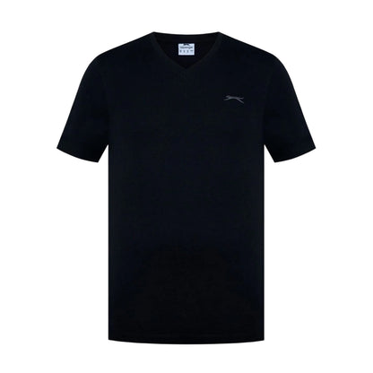 Black - Front - Slazenger Mens Embroidered Logo Cotton T-Shirt