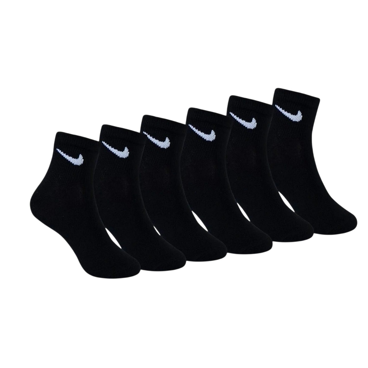 Black - Back - Nike Childrens-Kids Swoosh Trainer Socks (Pack of 6)