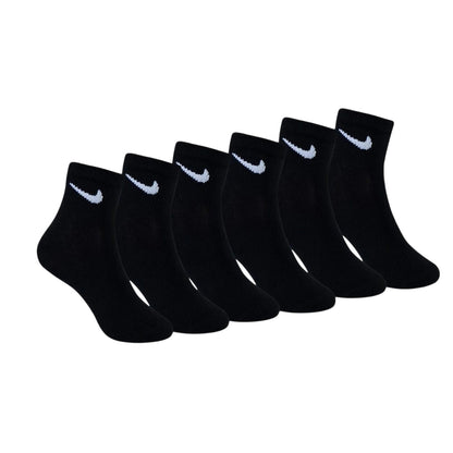 Black - Back - Nike Childrens-Kids Swoosh Trainer Socks (Pack of 6)