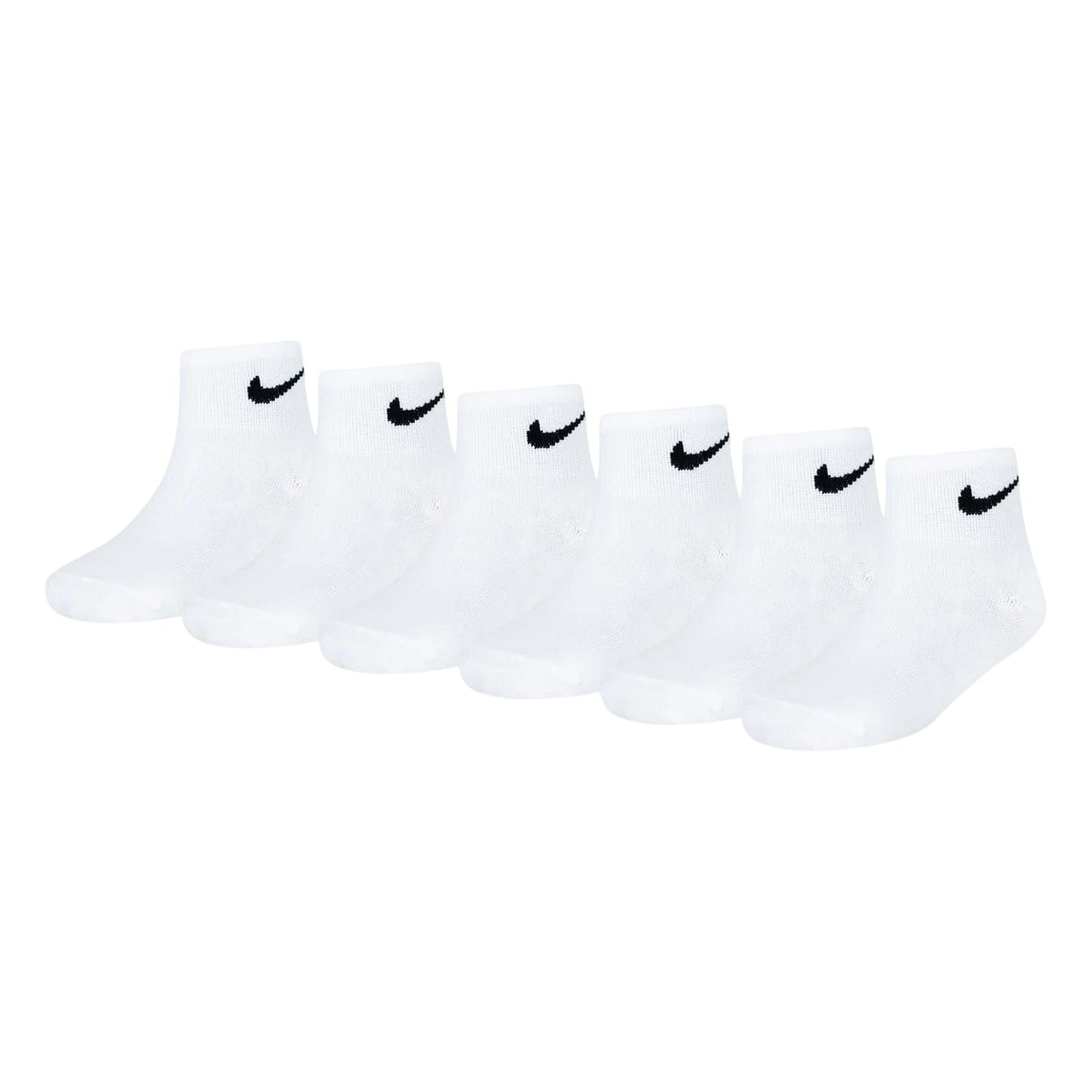 White - Front - Nike Childrens-Kids Swoosh Trainer Socks (Pack of 6)