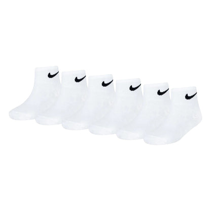 White - Front - Nike Childrens-Kids Swoosh Trainer Socks (Pack of 6)