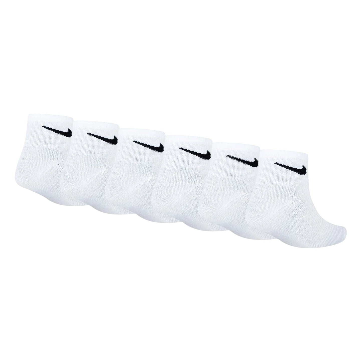 White - Back - Nike Childrens-Kids Swoosh Trainer Socks (Pack of 6)