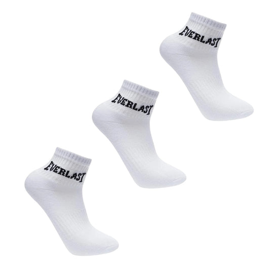 White - Front - Everlast Childrens-Kids Logo Socks (Pack of 3)