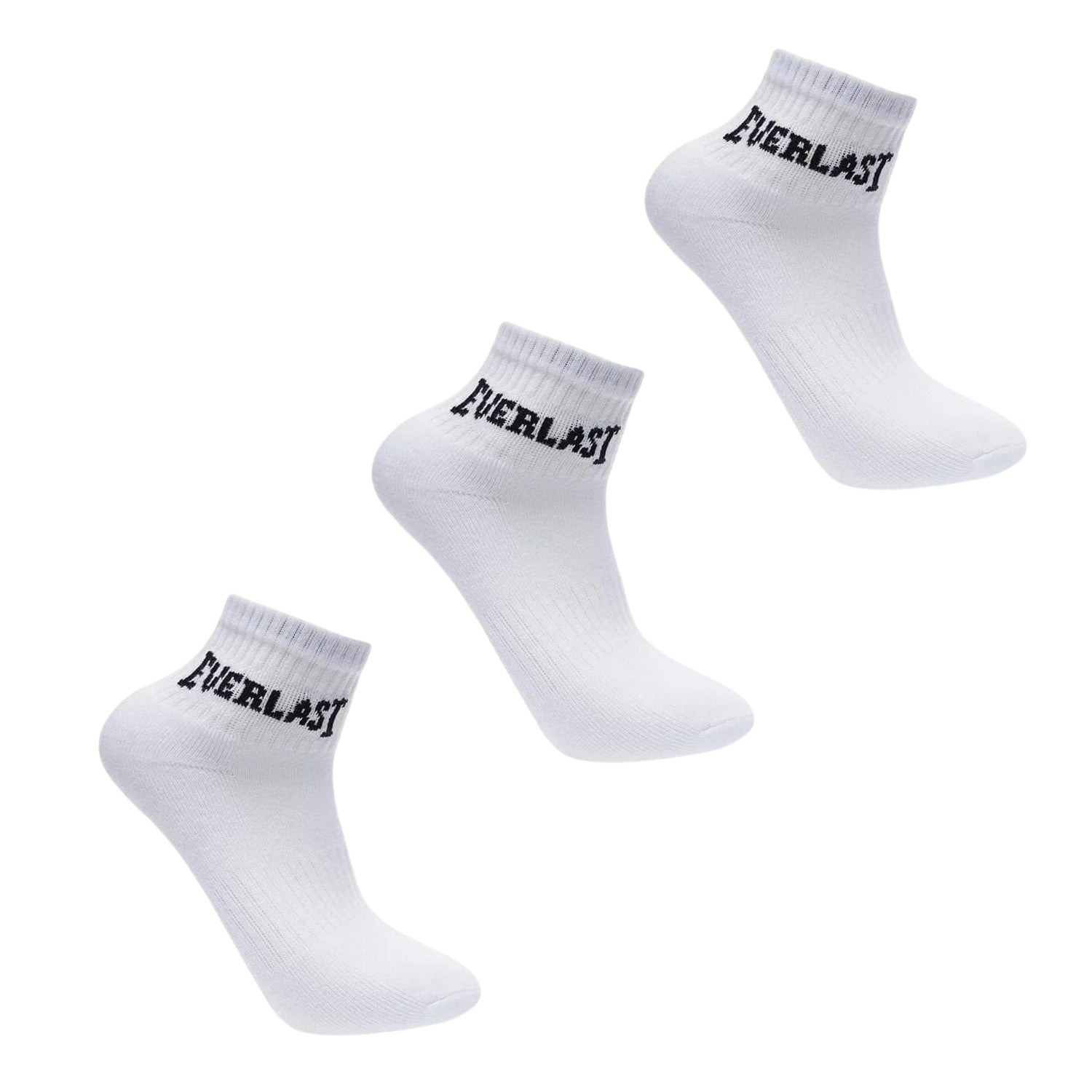 White - Front - Everlast Childrens-Kids Logo Socks (Pack of 3)