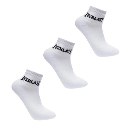 White - Front - Everlast Childrens-Kids Logo Socks (Pack of 3)