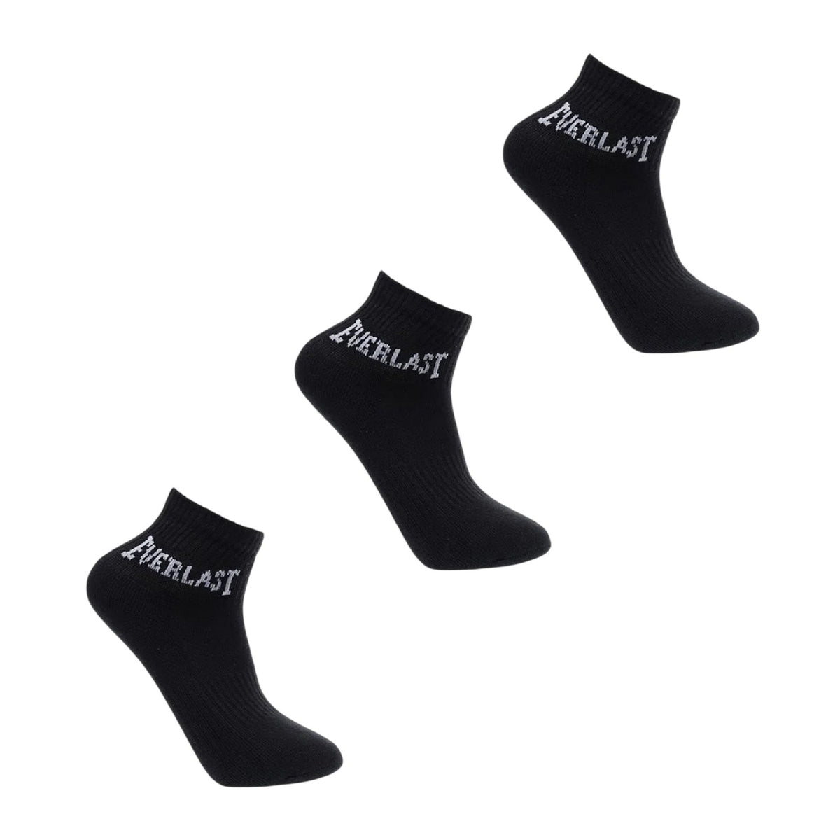 Black - Front - Everlast Childrens-Kids Logo Socks (Pack of 3)