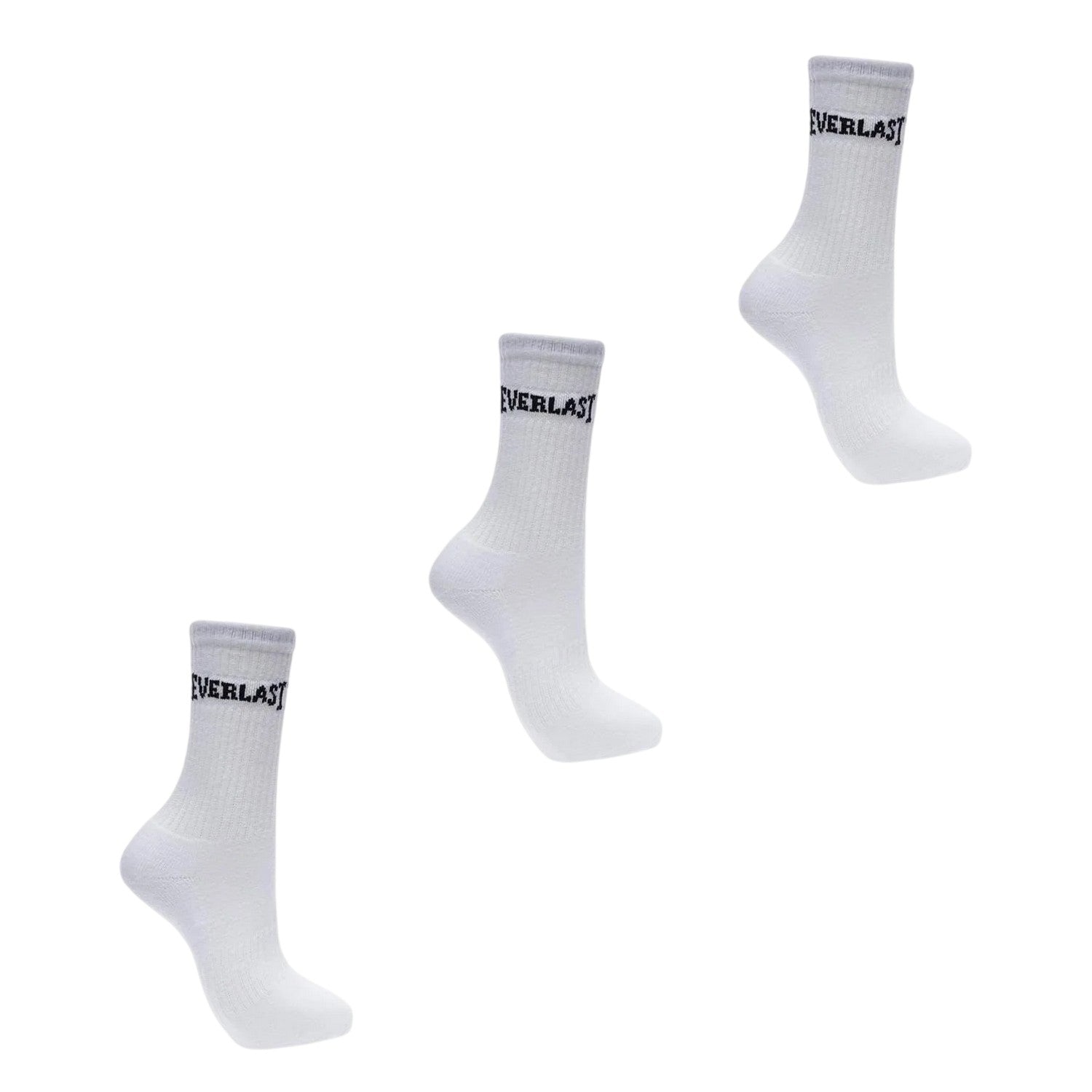 White - Front - Everlast Womens-Ladies Logo Crew Socks (Pack of 3)