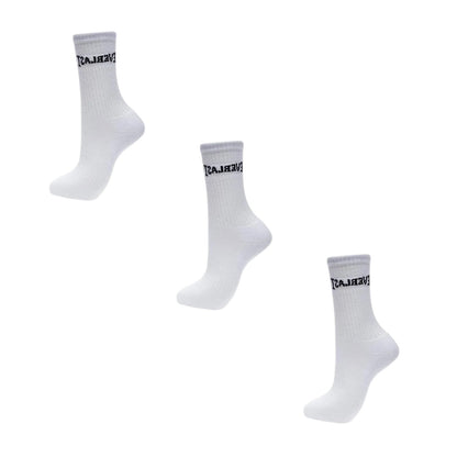 White - Back - Everlast Womens-Ladies Logo Crew Socks (Pack of 3)