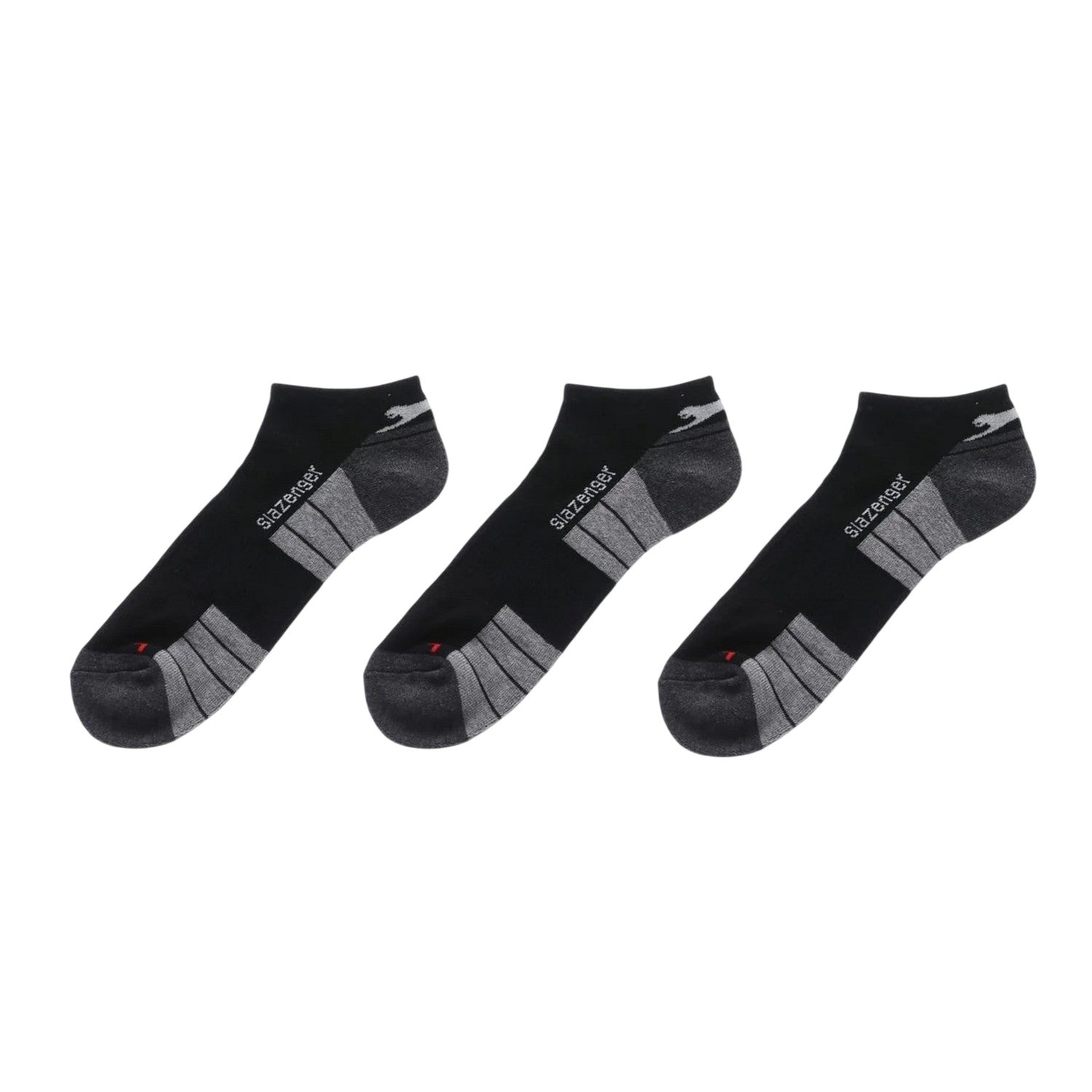Black - Back - Slazenger Mens Cushioned Trainer Socks (Pack of 3)