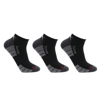 Black - Front - Slazenger Mens Cushioned Trainer Socks (Pack of 3)