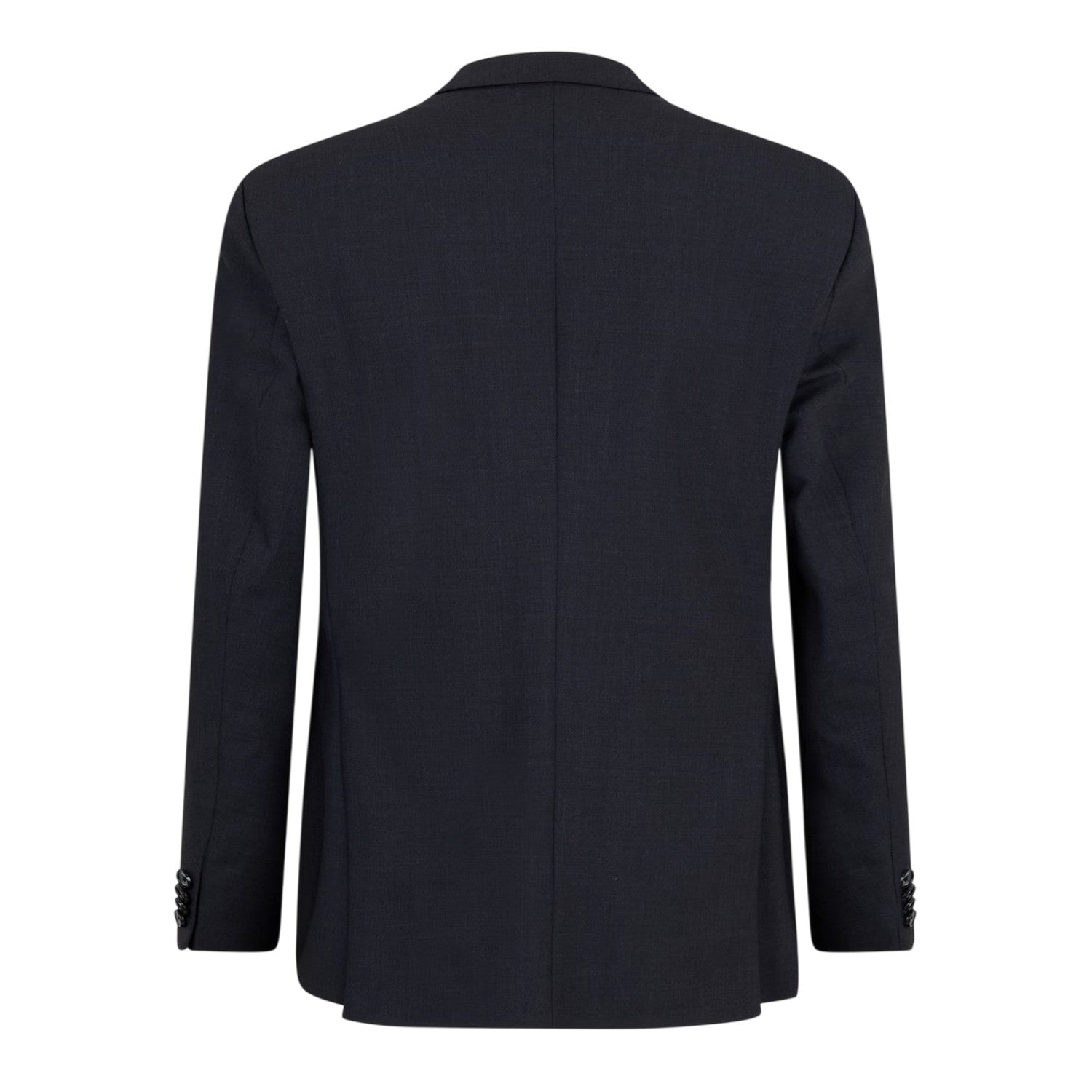 Dark Grey - Back - Boss Mens Logo Wool Flap Pocket Suit Jacket