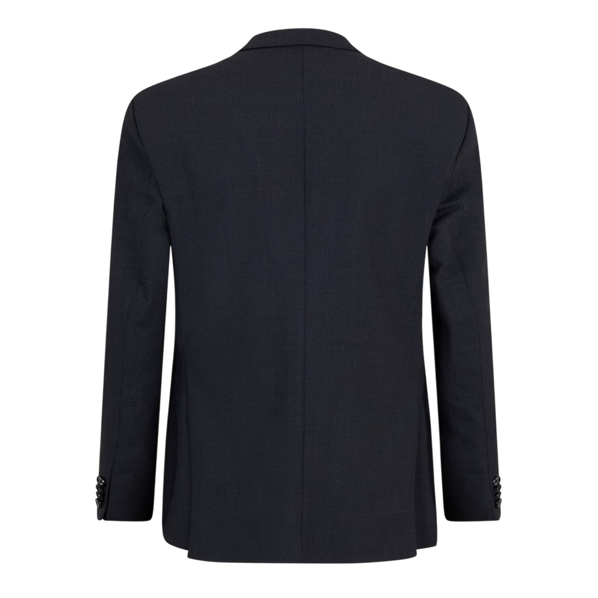 Dark Grey - Back - Boss Mens Logo Wool Flap Pocket Suit Jacket