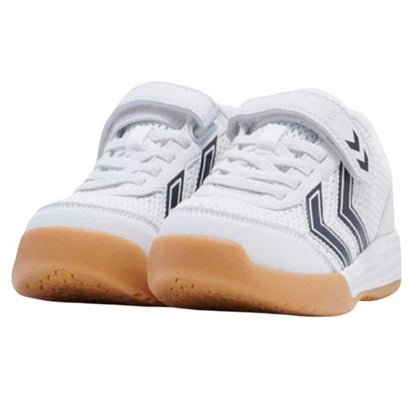 White-Black - Side - Hummel Childrens-Kids Multiplay Flex Vc Flat Indoor Court Trainers
