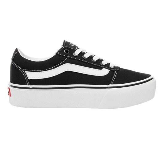 Black-White - Front - Vans Womens-Ladies Ward Platform Trainers