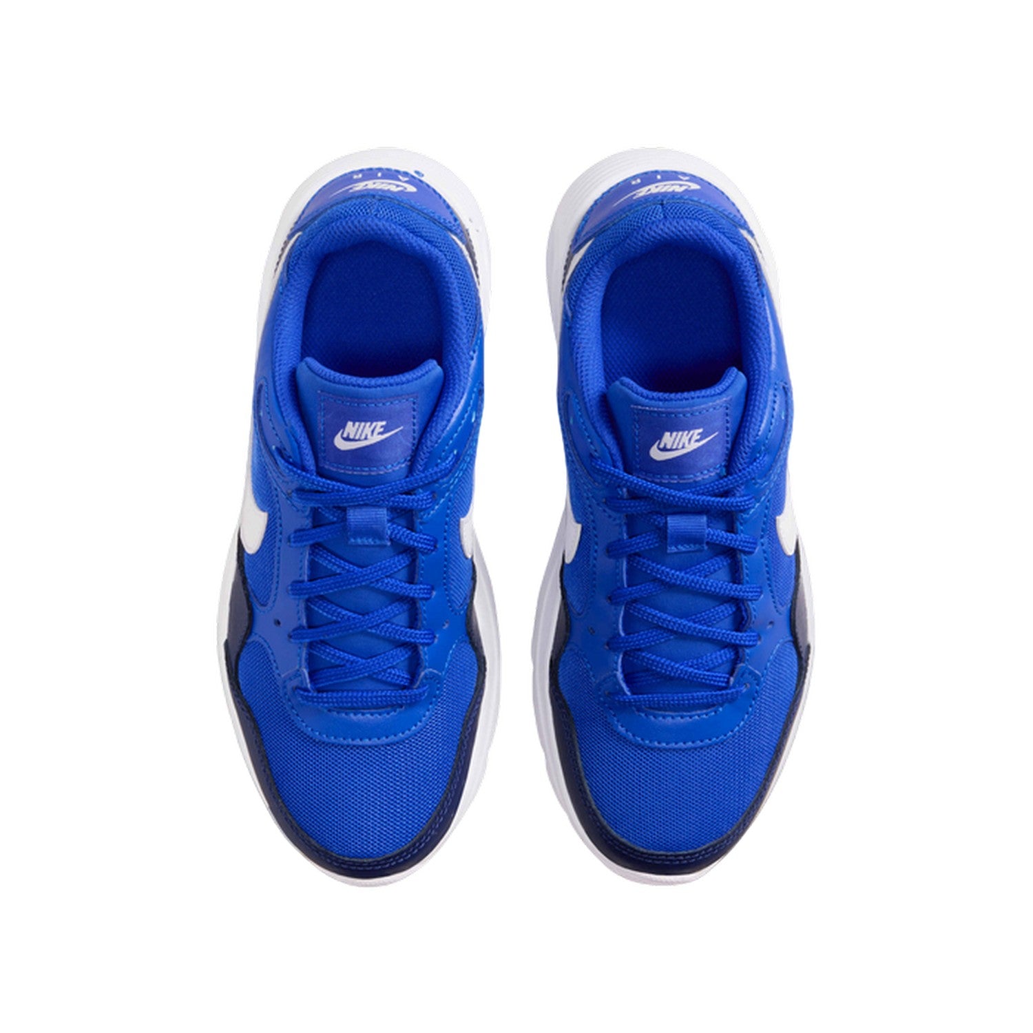 Royal Blue-White-Navy - Pack Shot - Nike Childrens-Kids Air Max SC Leather Trainers