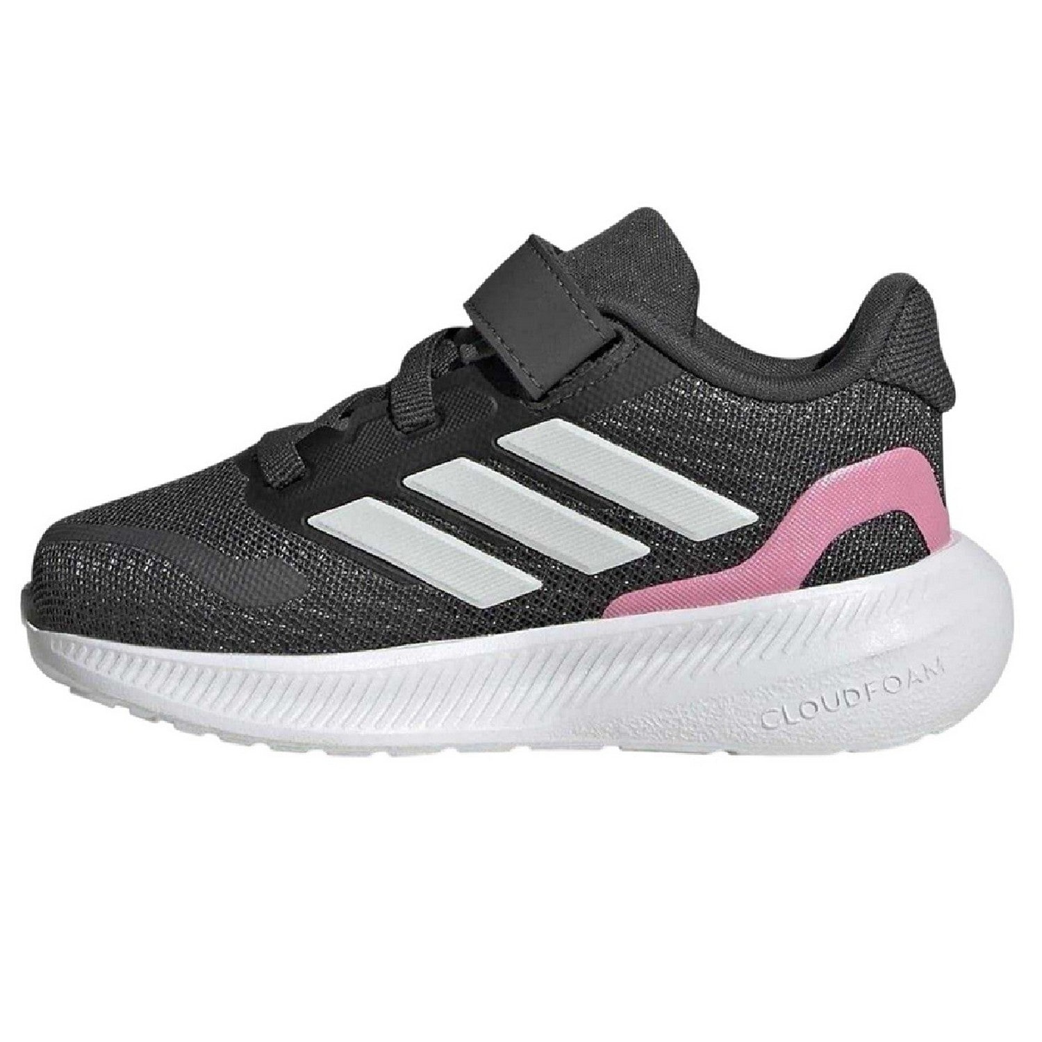 Grey-Pink - Side - Adidas Baby Runfalcon 5 Trainers
