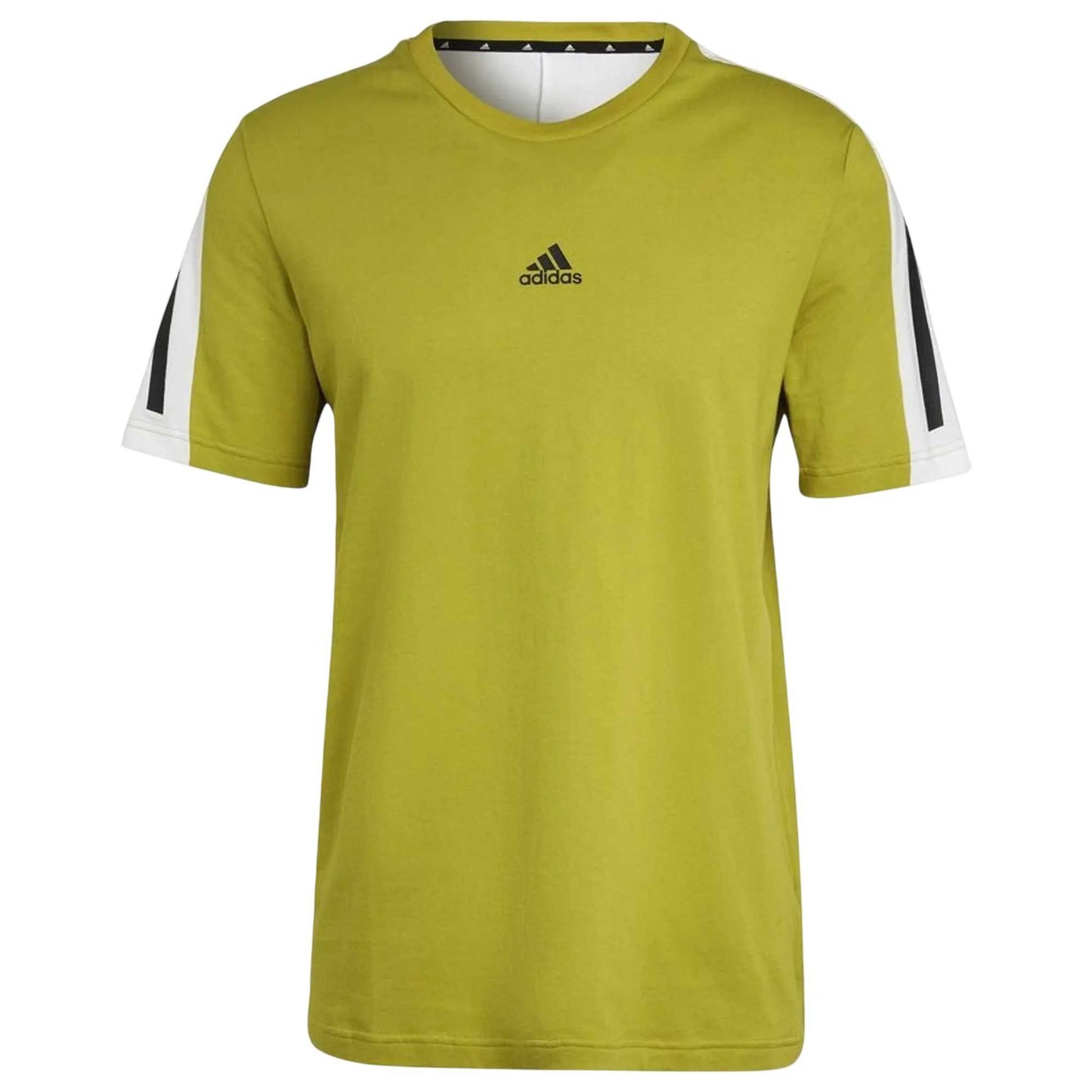 Green - Front - Adidas Mens Future Icons 3 Stripes T-Shirt