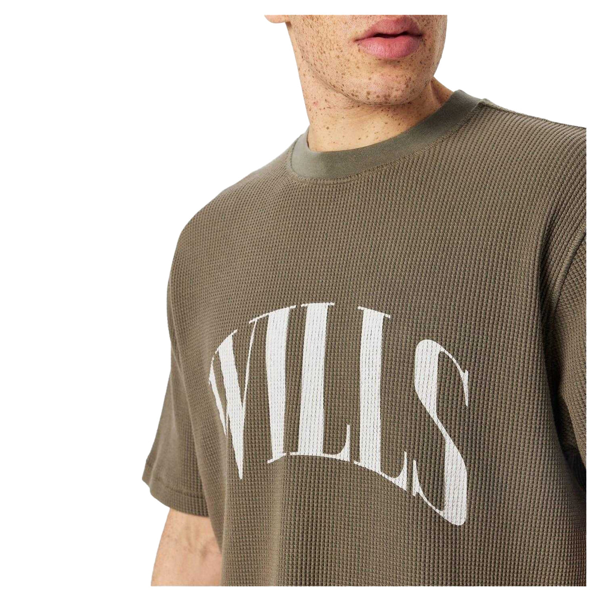 Smokey Blue - Side - Jack Wills Mens Waffle T-Shirt