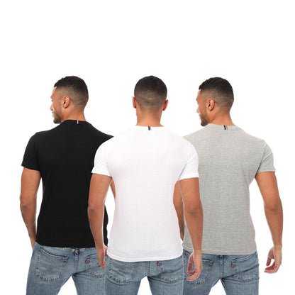 Black-Grey-White - Back - Ben Sherman Mens Otto T-Shirt (Pack of 3)