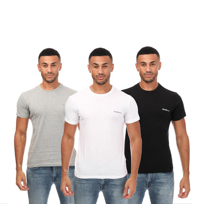 Black-Grey-White - Front - Ben Sherman Mens Otto T-Shirt (Pack of 3)