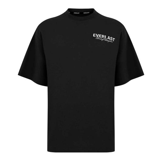 Black - Front - Everlast Mens Oversized T-Shirt