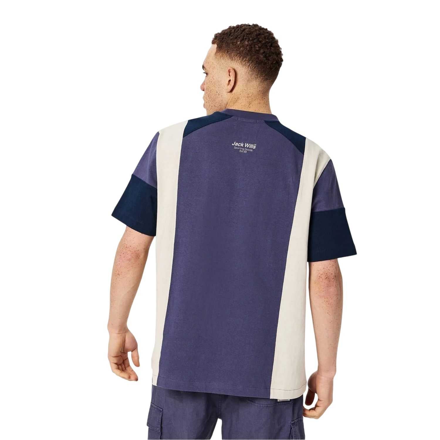 Blue Ink - Back - Jack Wills Mens Colour Block T-Shirt