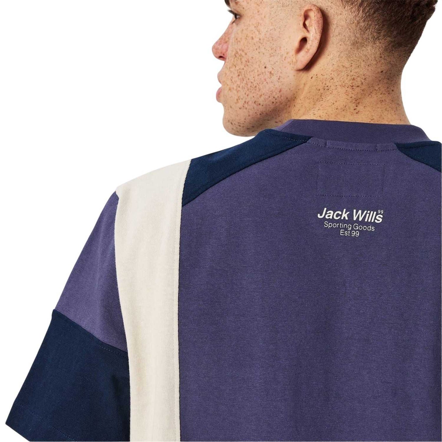Blue Ink - Side - Jack Wills Mens Colour Block T-Shirt