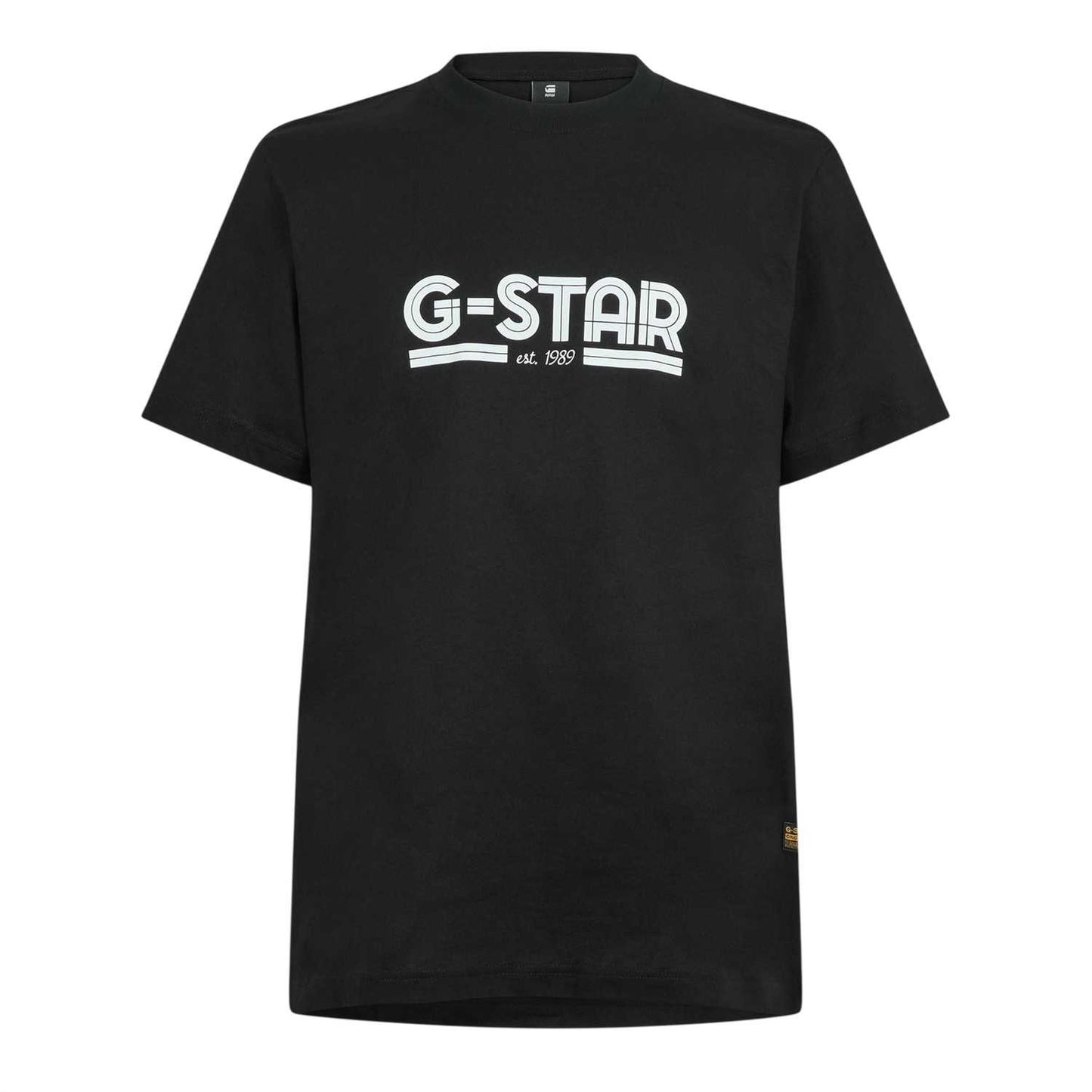 Dark Black - Front - G-Star Mens Line Script Lettering T-Shirt