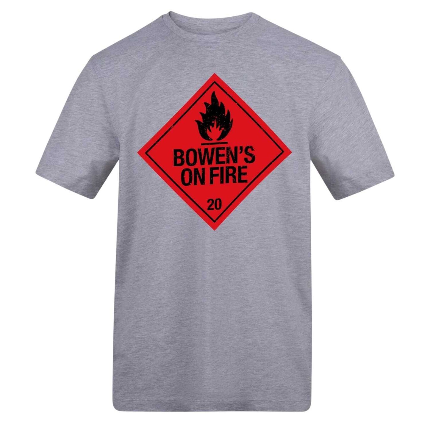 Grey - Front - AWD Unisex Adult Bowen´s On Fire T-Shirt