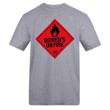 Grey - Front - AWD Unisex Adult Bowen´s On Fire T-Shirt
