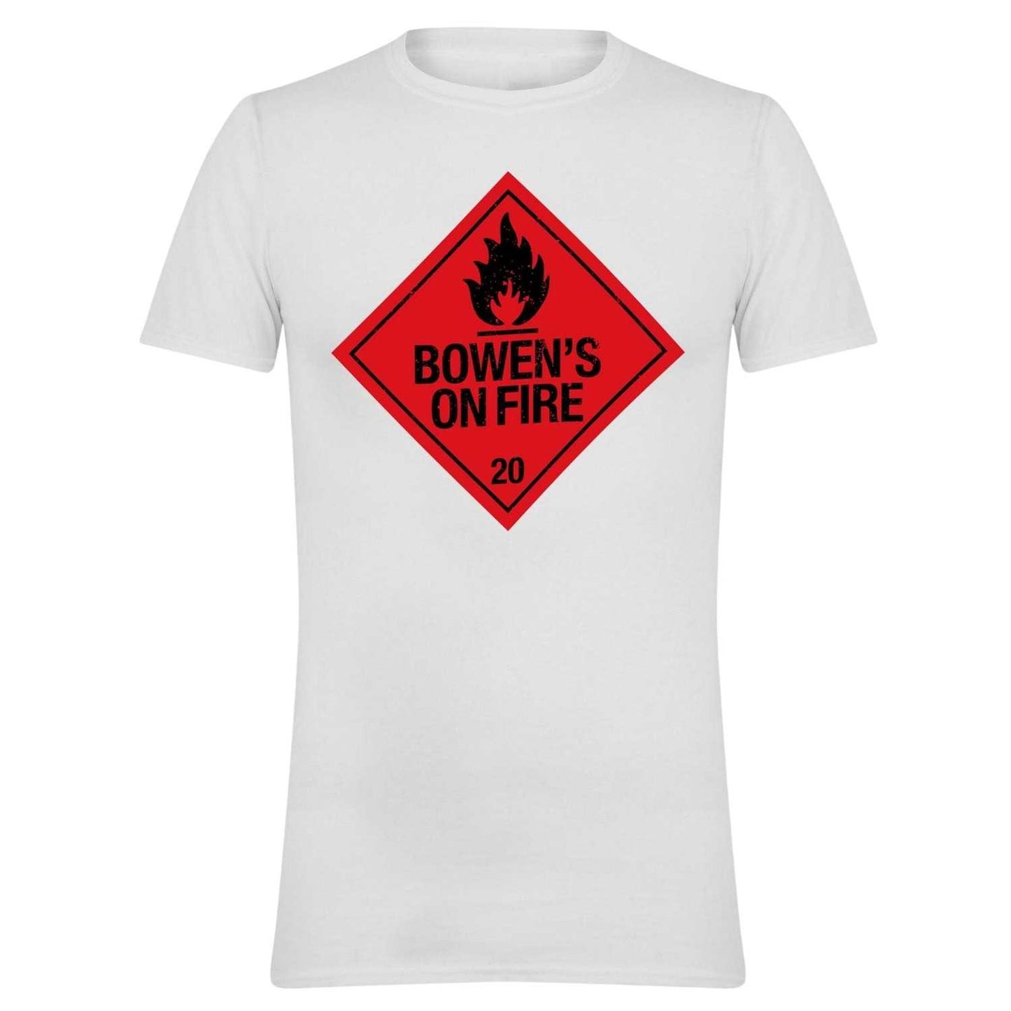 White - Front - AWD Unisex Adult Bowen´s On Fire T-Shirt