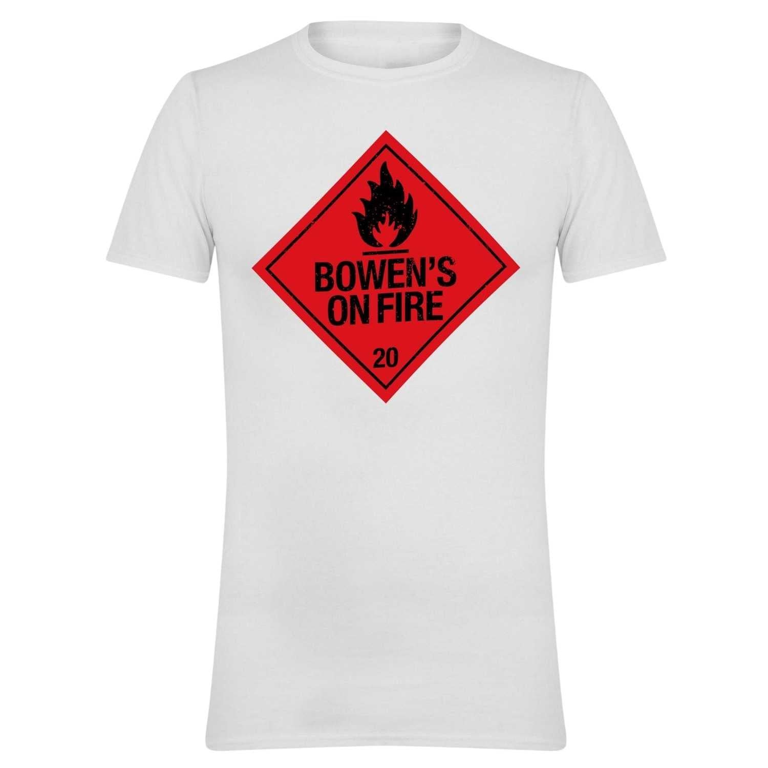 White - Front - AWD Unisex Adult Bowen´s On Fire T-Shirt