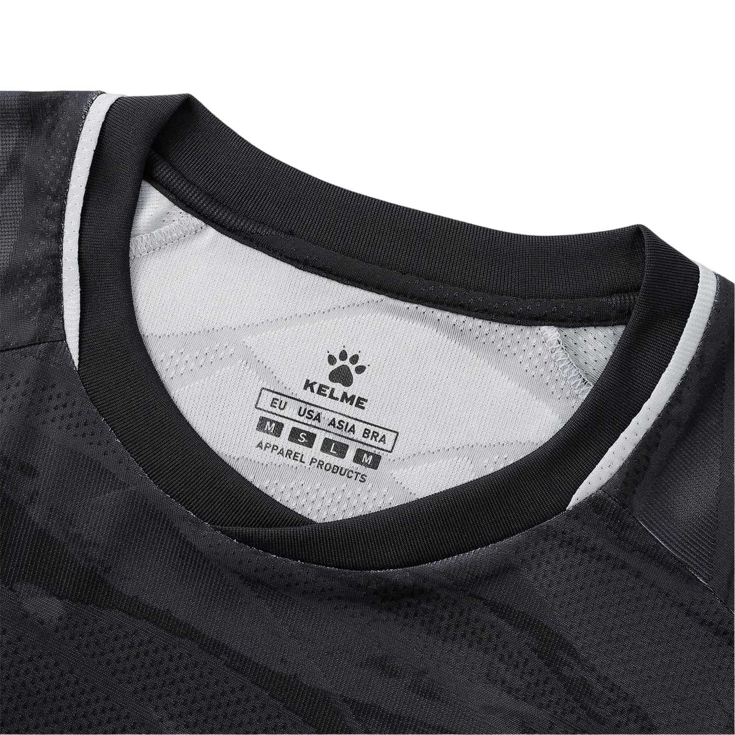Black - Side - Kelme Mens Crew Neck Regular Competition T-Shirt