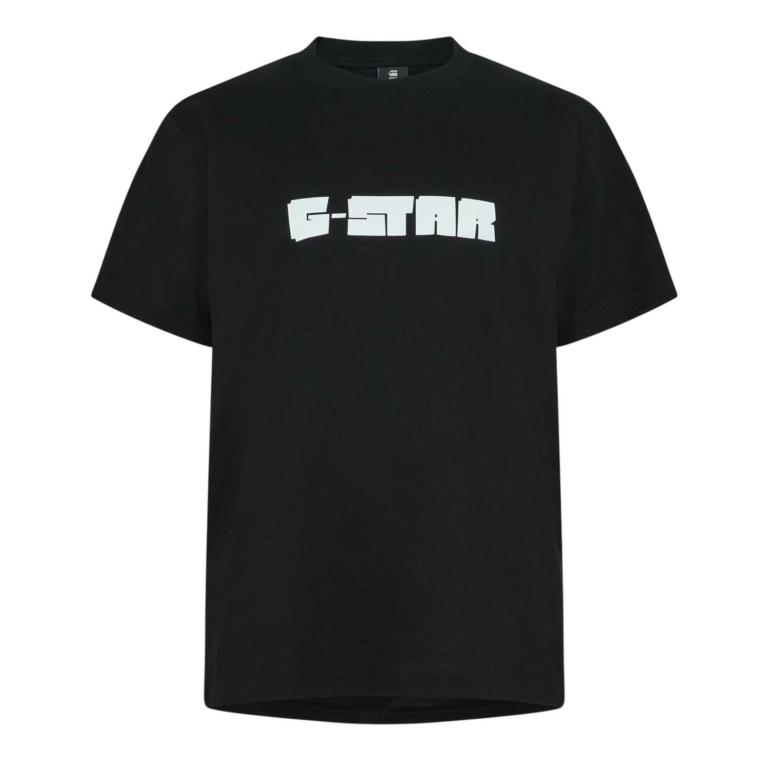Dark Black - Front - G-Star Mens Script Regular T-Shirt