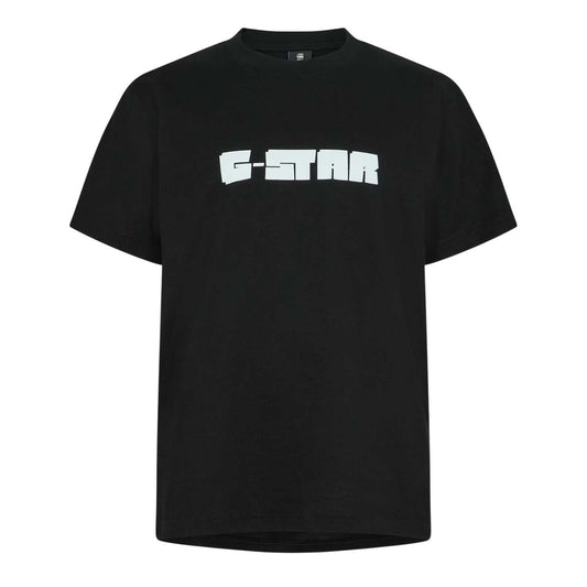 Dark Black - Front - G-Star Mens Script Regular T-Shirt