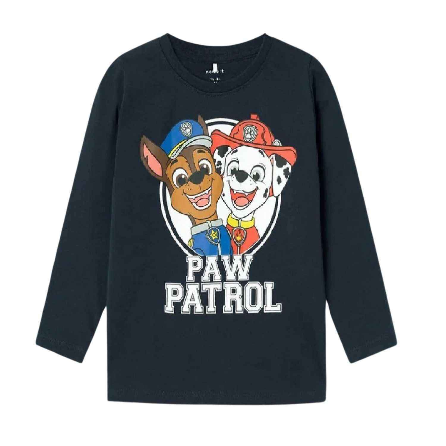 Dark Sapphire - Front - Paw Patrol Childrens-Kids Chase & Marshall Long-Sleeved T-Shirt