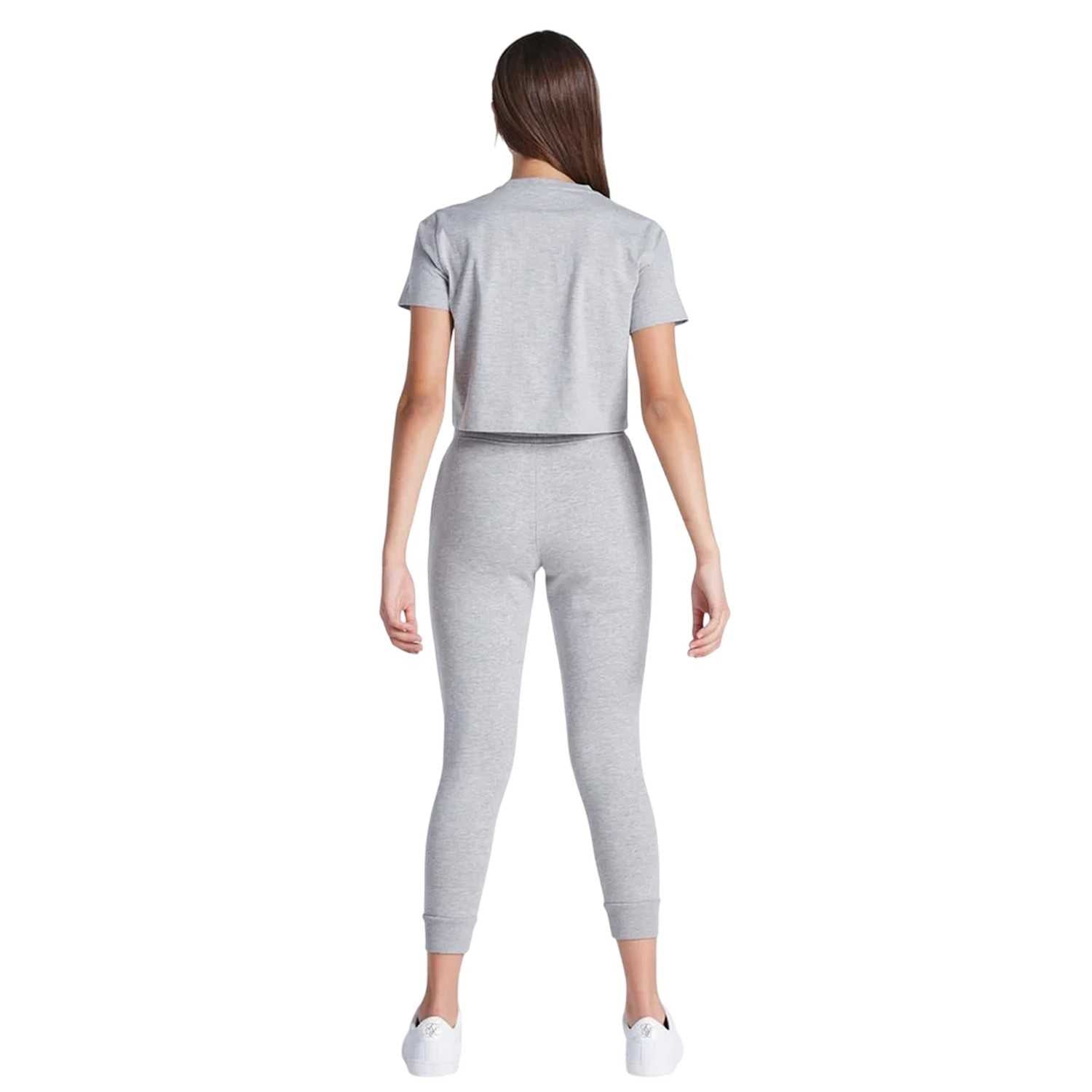 Grey Marl - Back - SikSilk Womens-Ladies Logo Regular Crop T-Shirt