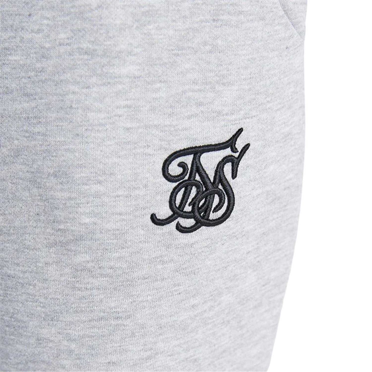Grey Marl - Side - SikSilk Womens-Ladies Logo Regular Crop T-Shirt