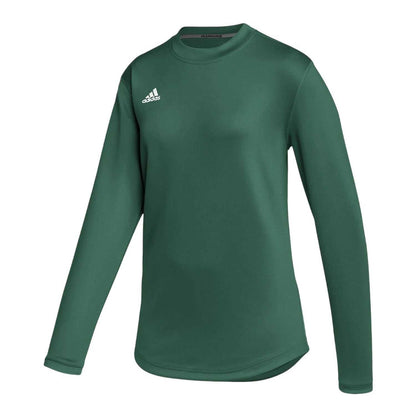 Green - Front - Adidas Womens-Ladies Fleece Regular Long-Sleeved Fleece Top