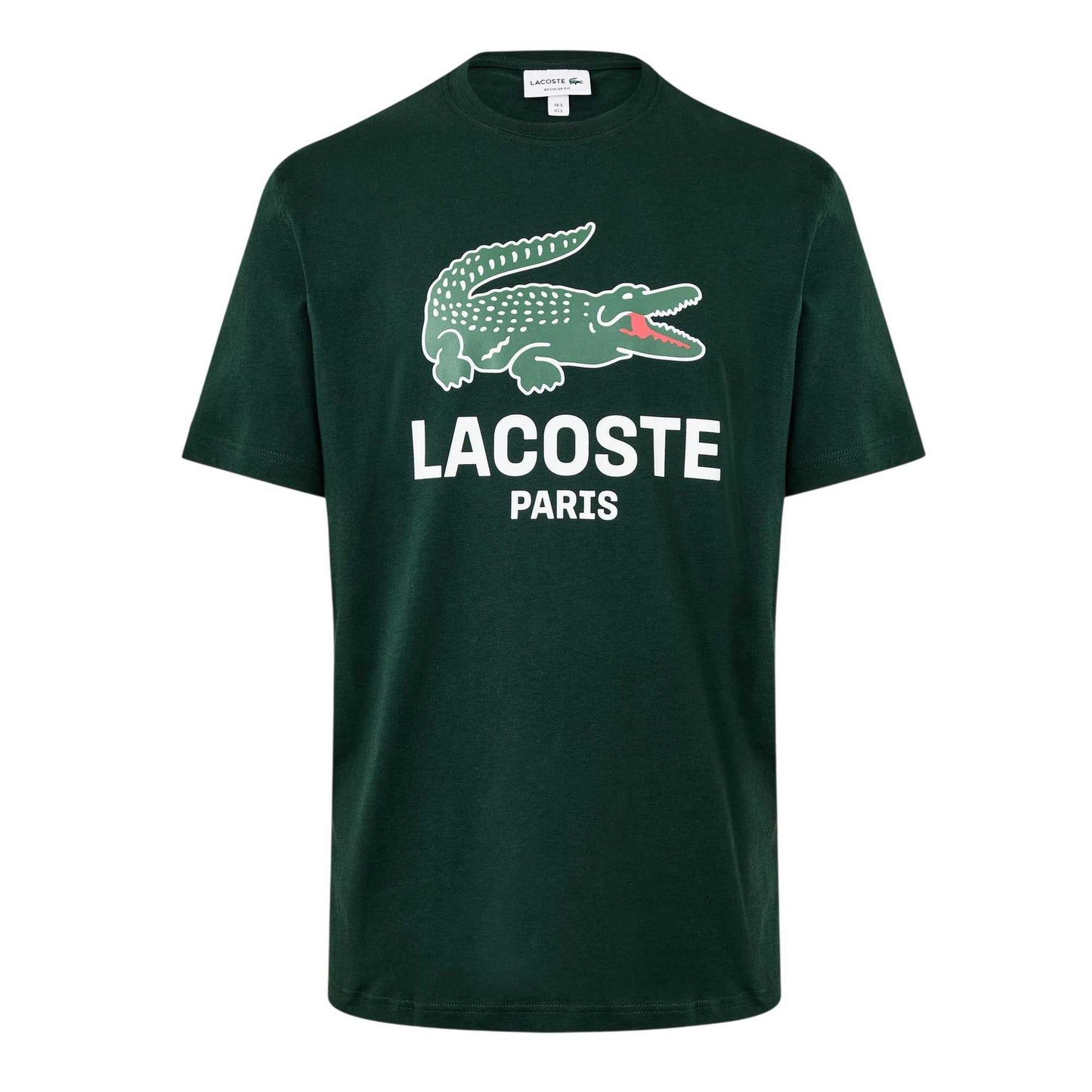 Dark Green - Front - Lacoste Mens Paris Logo T-Shirt