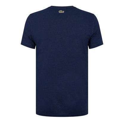 Navy Blue - Back - Lacoste Mens Paris Logo T-Shirt