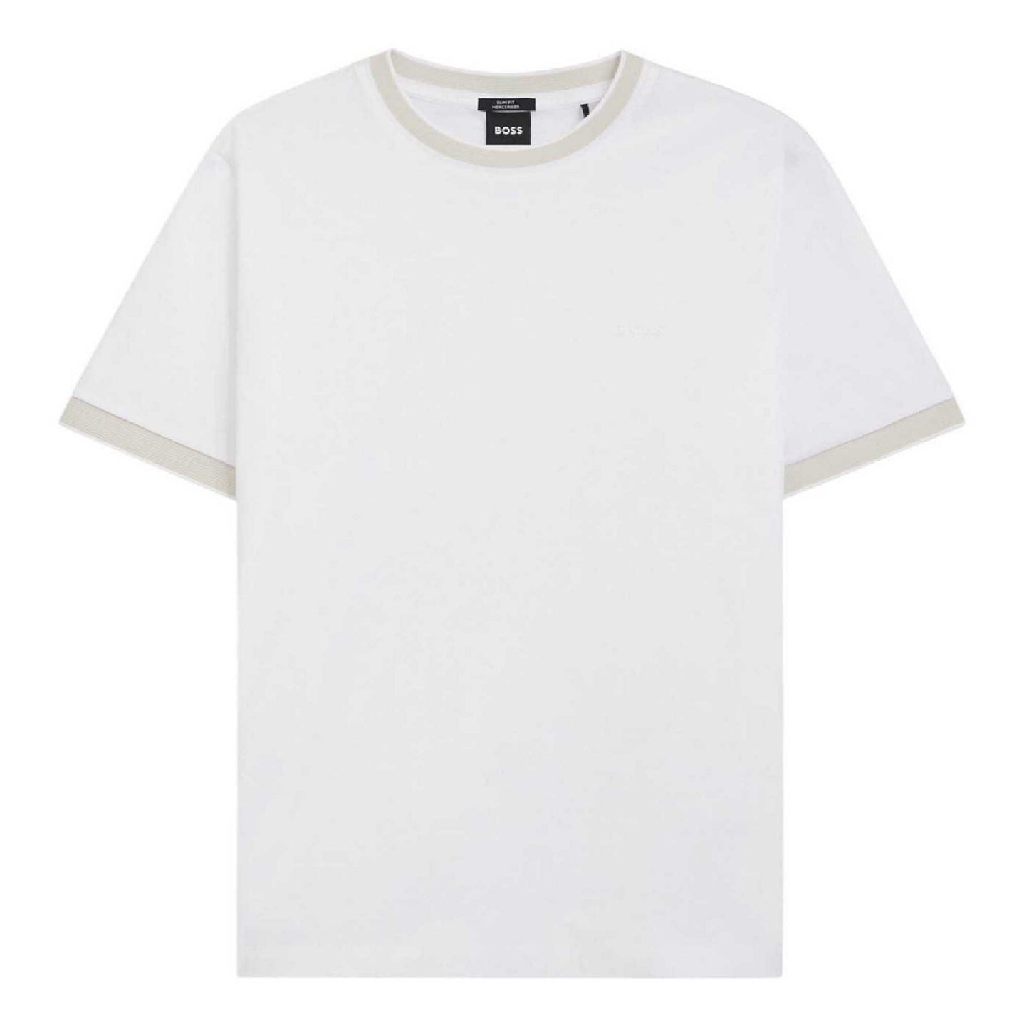 White - Front - Boss Mens Contrast Detail T-Shirt