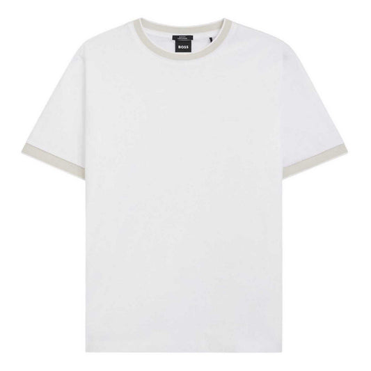 White - Front - Boss Mens Contrast Detail T-Shirt