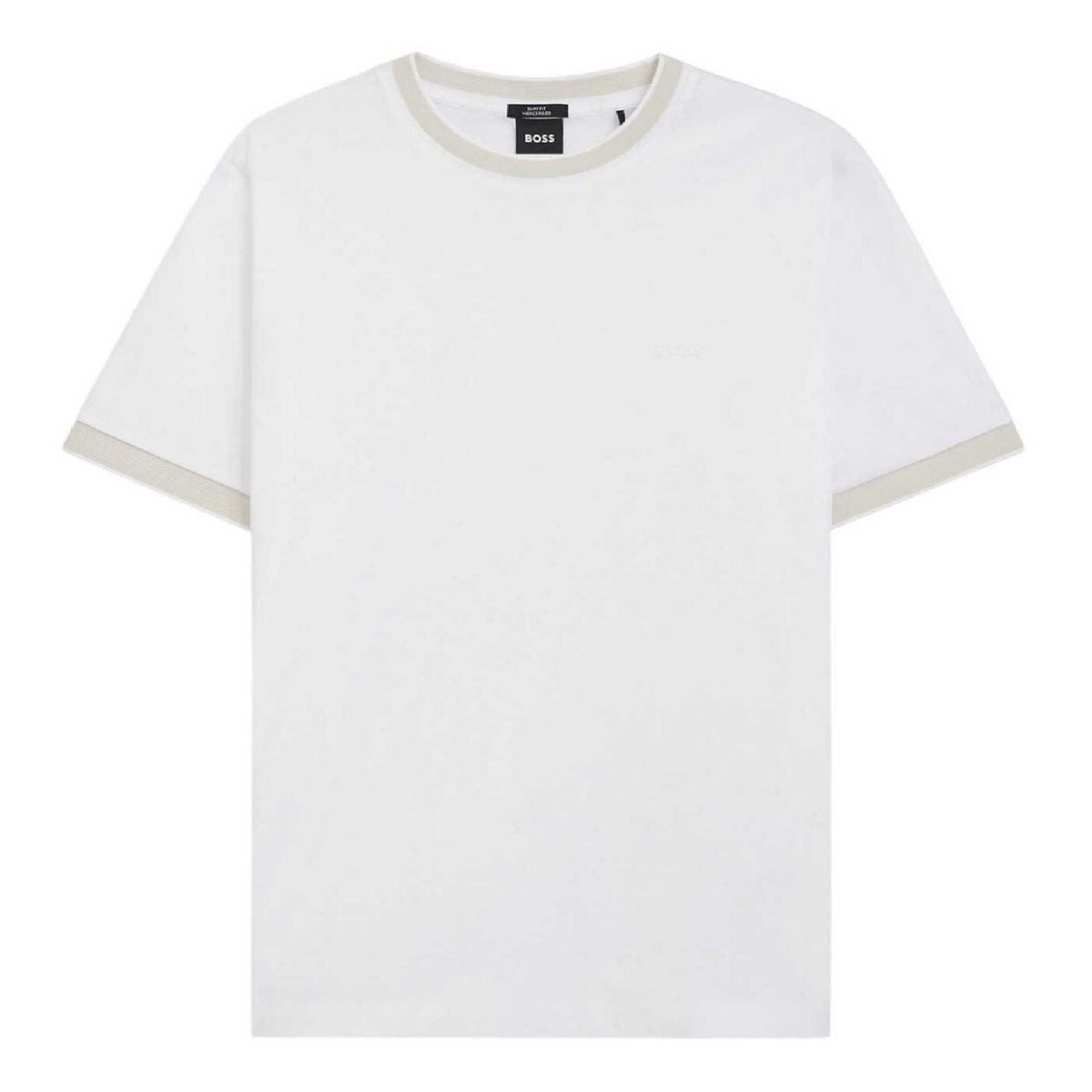 White - Front - Boss Mens Contrast Detail T-Shirt