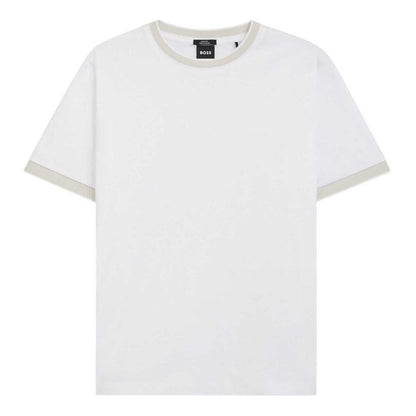White - Front - Boss Mens Contrast Detail T-Shirt