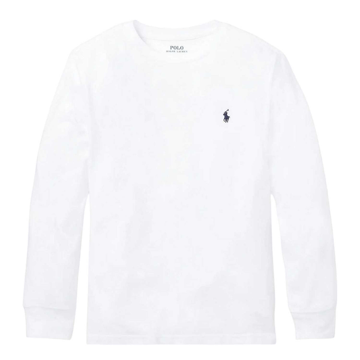 White - Front - Ralph Lauren Boys Polo Cotton Long-Sleeved T-Shirt