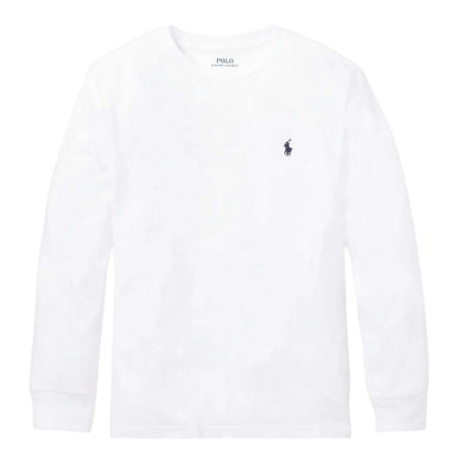 White - Front - Ralph Lauren Boys Polo Cotton Long-Sleeved T-Shirt