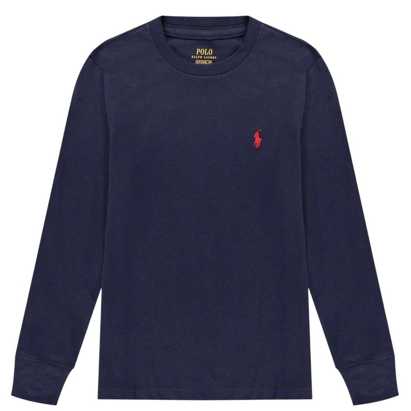 Navy - Front - Ralph Lauren Boys Polo Cotton Long-Sleeved T-Shirt