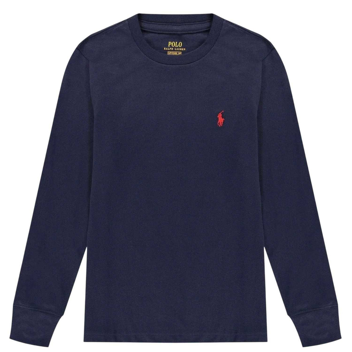 Navy - Front - Ralph Lauren Boys Polo Cotton Long-Sleeved T-Shirt