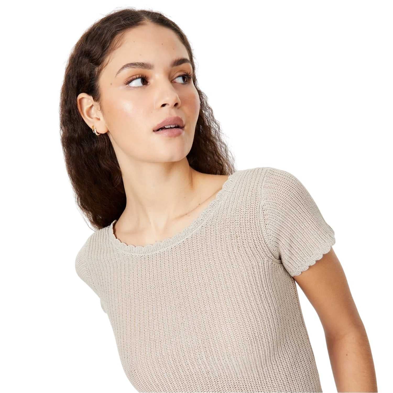 Stone - Side - Jack Wills Womens-Ladies Crochet Open Back T-Shirt
